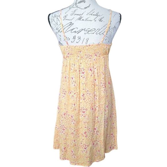 Hippie Rose Women's Size XS Yellow Ditsy Floral Print Cami Strap Spring Dress - Picture 2 of 7